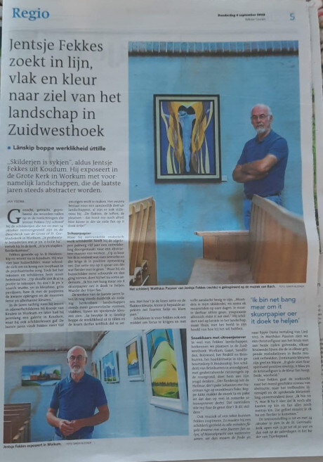 Artikel in krant naar aanleiding van expo Workum