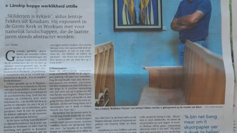 Artikel in krant naar aanleiding van expo Workum