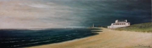 It Bad (Hylpen) olie op paneel 14 x 43 · 350,-